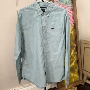 RVCA Blue Casual Button Down Shirt